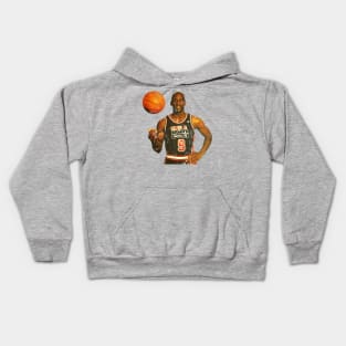 basketball in jordan's hands Kids Hoodie